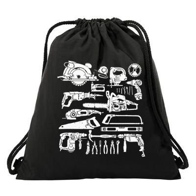 Carpenter Mechanic Hand Power Tool Saw Handyman Woodworker Drawstring Bag