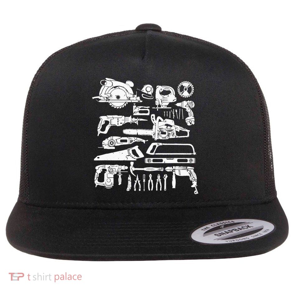 Carpenter Mechanic Hand Power Tool Saw Handyman Woodworker Flatbill Hat