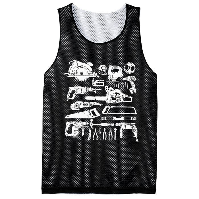 Carpenter Mechanic Hand Power Tool Saw Handyman Woodworker Mesh Reversible Basketball Jersey Tank