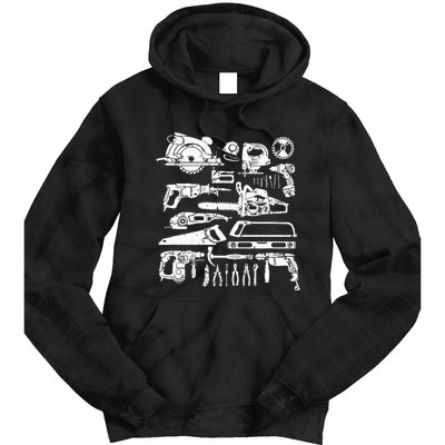 Carpenter Mechanic Hand Power Tool Saw Handyman Woodworker Tie Dye Hoodie