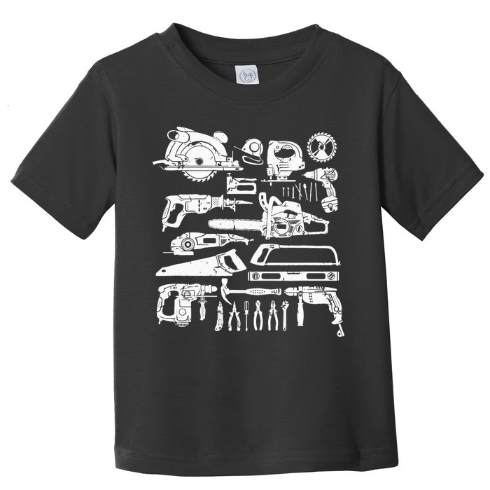 Carpenter Mechanic Hand Power Tool Saw Handyman Woodworker Toddler T-Shirt