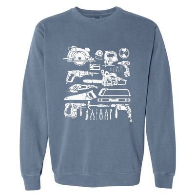 Carpenter Mechanic Hand Power Tool Saw Handyman Woodworker Garment-Dyed Sweatshirt