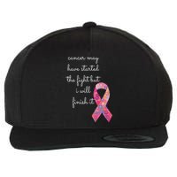 Cancer May Have Started The Fight But I Will Finish It Gift Wool Snapback Cap