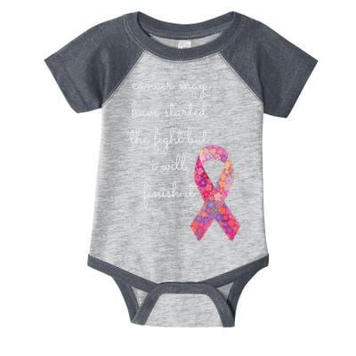 Cancer May Have Started The Fight But I Will Finish It Gift Infant Baby Jersey Bodysuit