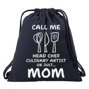 Call Me Head Chef Culinary Artist Or Just Mom Cooking Drawstring Bag