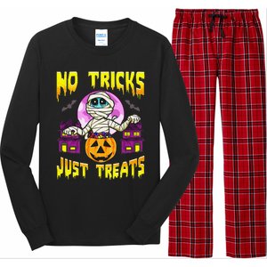 Cute Mummy Halloween No Tricks Just Treats Spooky Costume Long Sleeve Pajama Set