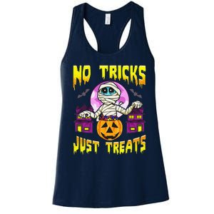 Cute Mummy Halloween No Tricks Just Treats Spooky Costume Women's Racerback Tank