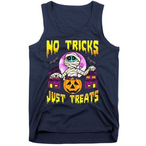 Cute Mummy Halloween No Tricks Just Treats Spooky Costume Tank Top