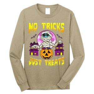 Cute Mummy Halloween No Tricks Just Treats Spooky Costume Long Sleeve Shirt