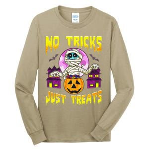 Cute Mummy Halloween No Tricks Just Treats Spooky Costume Tall Long Sleeve T-Shirt