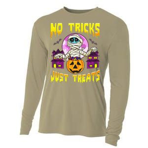 Cute Mummy Halloween No Tricks Just Treats Spooky Costume Cooling Performance Long Sleeve Crew