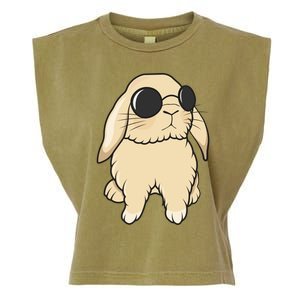 Cute Mini Holland Lop Bunny Rabbit Lover Sunglasses Easter Gift Garment-Dyed Women's Muscle Tee