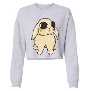 Cute Mini Holland Lop Bunny Rabbit Lover Sunglasses Easter Gift Cropped Pullover Crew