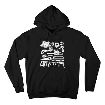 Carpenter Mechanic Hand Power Tool Saw Handyman Woodworker Hoodie