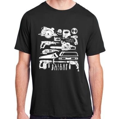 Carpenter Mechanic Hand Power Tool Saw Handyman Woodworker Adult ChromaSoft Performance T-Shirt