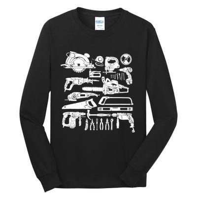 Carpenter Mechanic Hand Power Tool Saw Handyman Woodworker Tall Long Sleeve T-Shirt