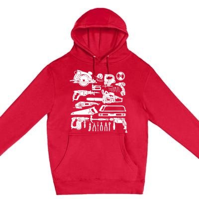 Carpenter Mechanic Hand Power Tool Saw Handyman Woodworker Premium Pullover Hoodie