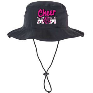 Cheer Mom Hot Pink Black Leopard Letters Cheer Pom Poms Legacy Cool Fit Booney Bucket Hat