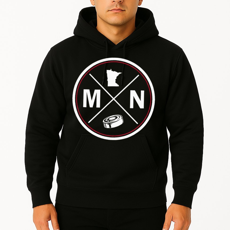 Classic Minnesota Hockey MN Outline Hoodie