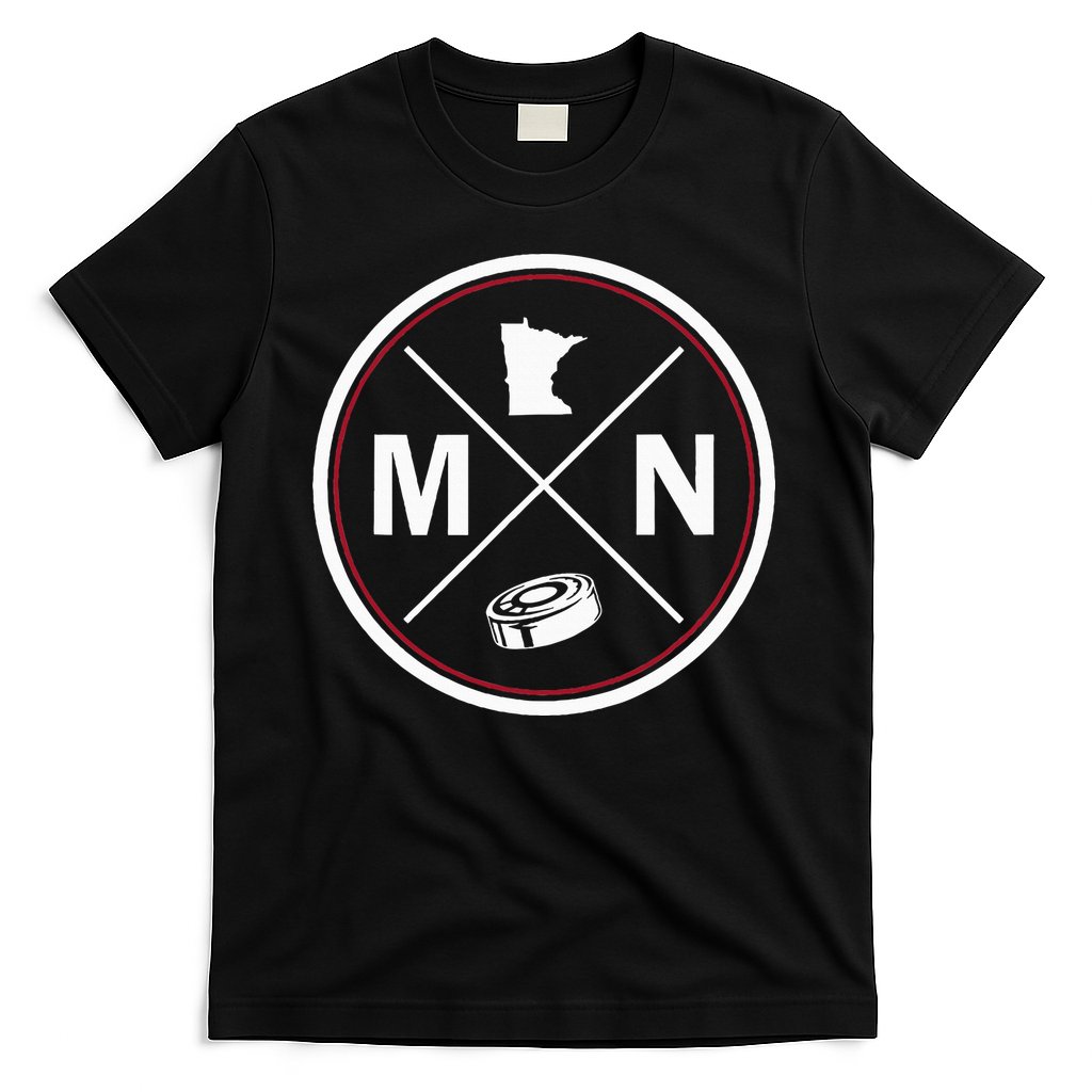 Classic Minnesota Hockey MN Outline T-Shirt