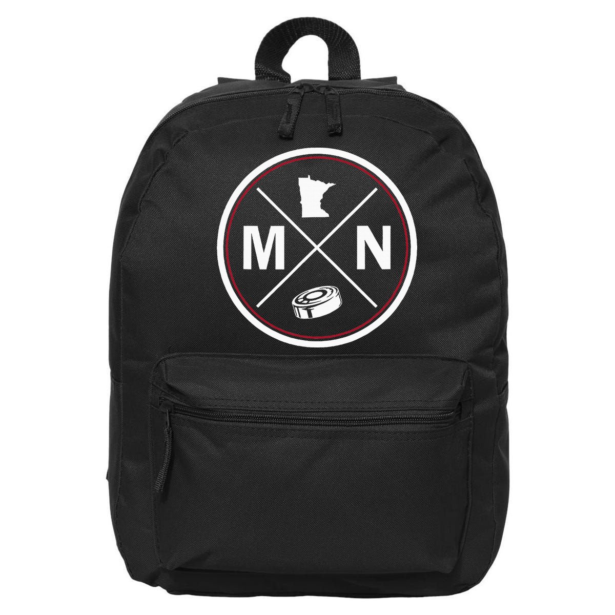 Classic Minnesota Hockey MN Outline 16 in Basic Backpack