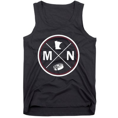 Classic Minnesota Hockey MN Outline Tank Top