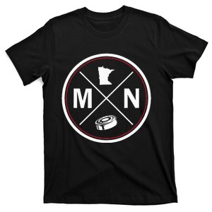 Classic Minnesota Hockey MN Outline T-Shirt