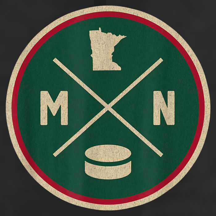 Classic Minnesota Hockey MN Outline 7 Panel Mesh Trucker Snapback Hat