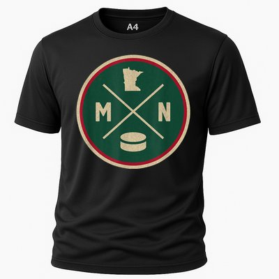 Classic Minnesota Hockey MN Outline Cooling Performance Crew T-Shirt