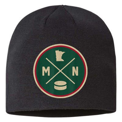 Classic Minnesota Hockey MN Outline Sustainable Beanie