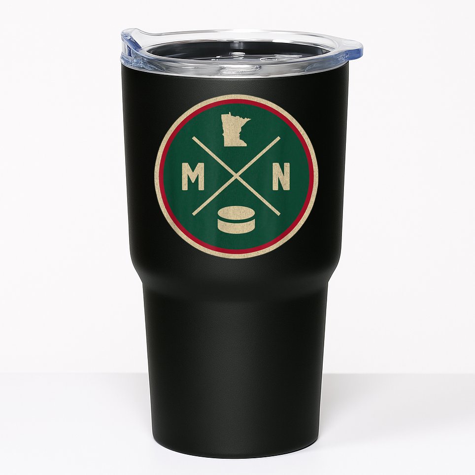 Classic Minnesota Hockey MN Outline Tumbler