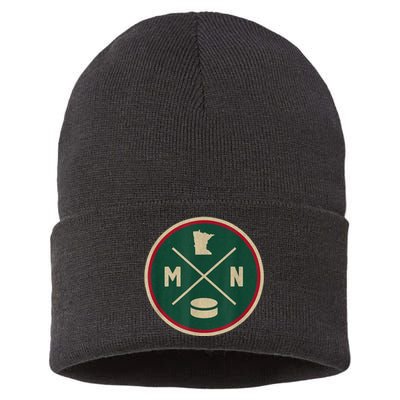 Classic Minnesota Hockey MN Outline Sustainable Knit Beanie