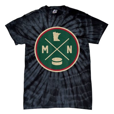 Classic Minnesota Hockey MN Outline Tie-Dye T-Shirt