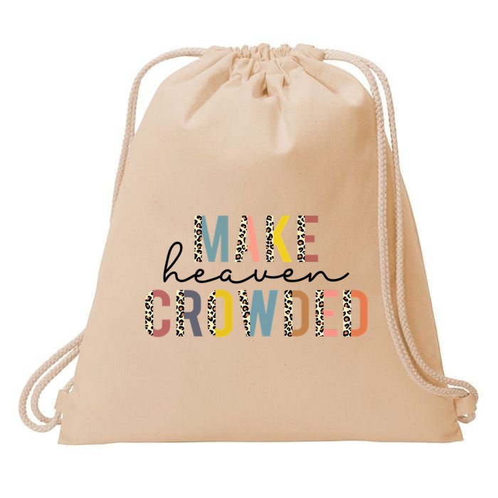 Christian Make Heaven Crowded Leopard Drawstring Bag