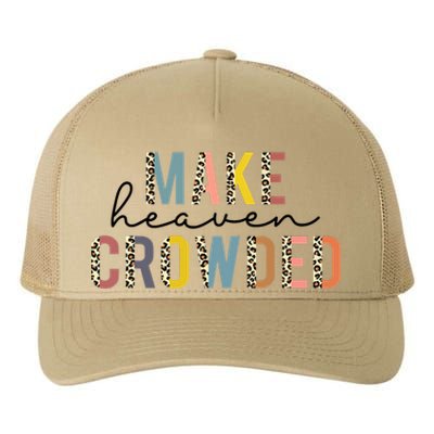 Christian Make Heaven Crowded Leopard Yupoong Adult 5-Panel Trucker Hat