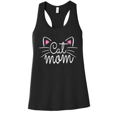 Cat Mom Happy Mothers Day For Cat Lovers Family Matching Women's Racerback Tank