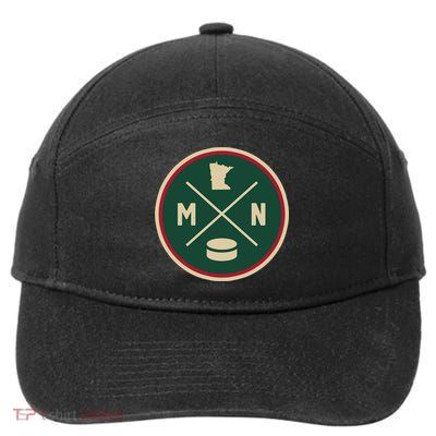 Classic Minnesota Hockey MN Outline 7-Panel Snapback Hat