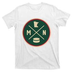 Classic Minnesota Hockey MN Outline T-Shirt