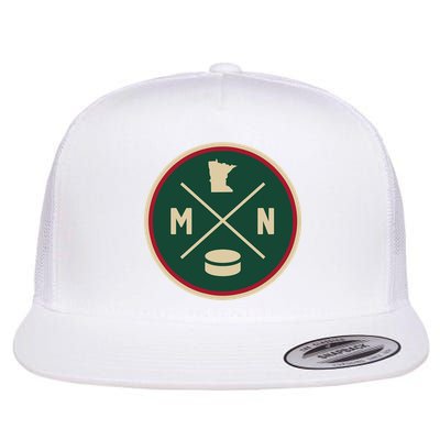 Classic Minnesota Hockey MN Outline Flatbill Hat