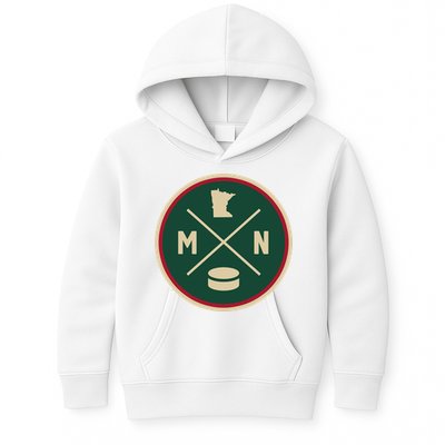 Classic Minnesota Hockey MN Outline Kids Hoodie