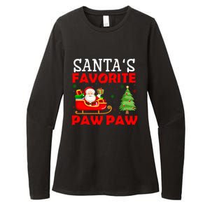 Christmas Matching Holiday Outfits Santa's Favorite Paw Paw Funny Gift Womens CVC Long Sleeve Shirt