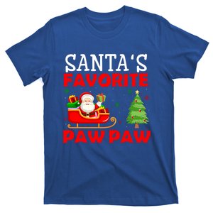 Christmas Matching Holiday Outfits Santa's Favorite Paw Paw Funny Gift T-Shirt