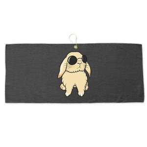 Cute Mini Holland Lop Bunny Rabbit Lover Sunglasses Easter Large Microfiber Waffle Golf Towel