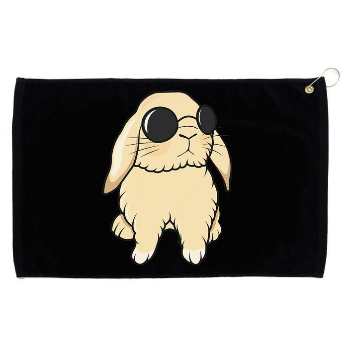 Cute Mini Holland Lop Bunny Rabbit Lover Sunglasses Easter Grommeted Golf Towel