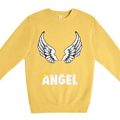 Couple Matching Halloween Costumes Angel Premium Crewneck Sweatshirt