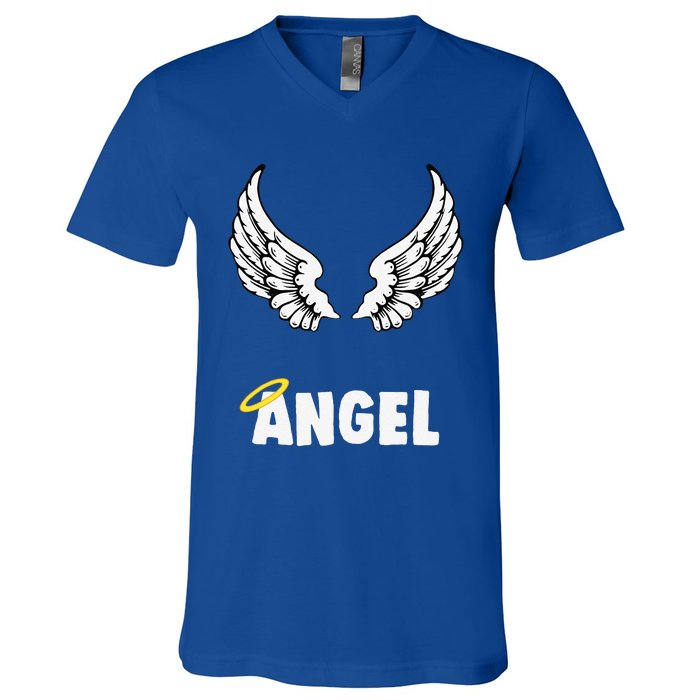 Couple Matching Halloween Costumes Angel V-Neck T-Shirt