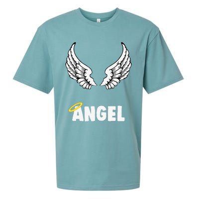 Couple Matching Halloween Costumes Angel Sueded Cloud Jersey T-Shirt