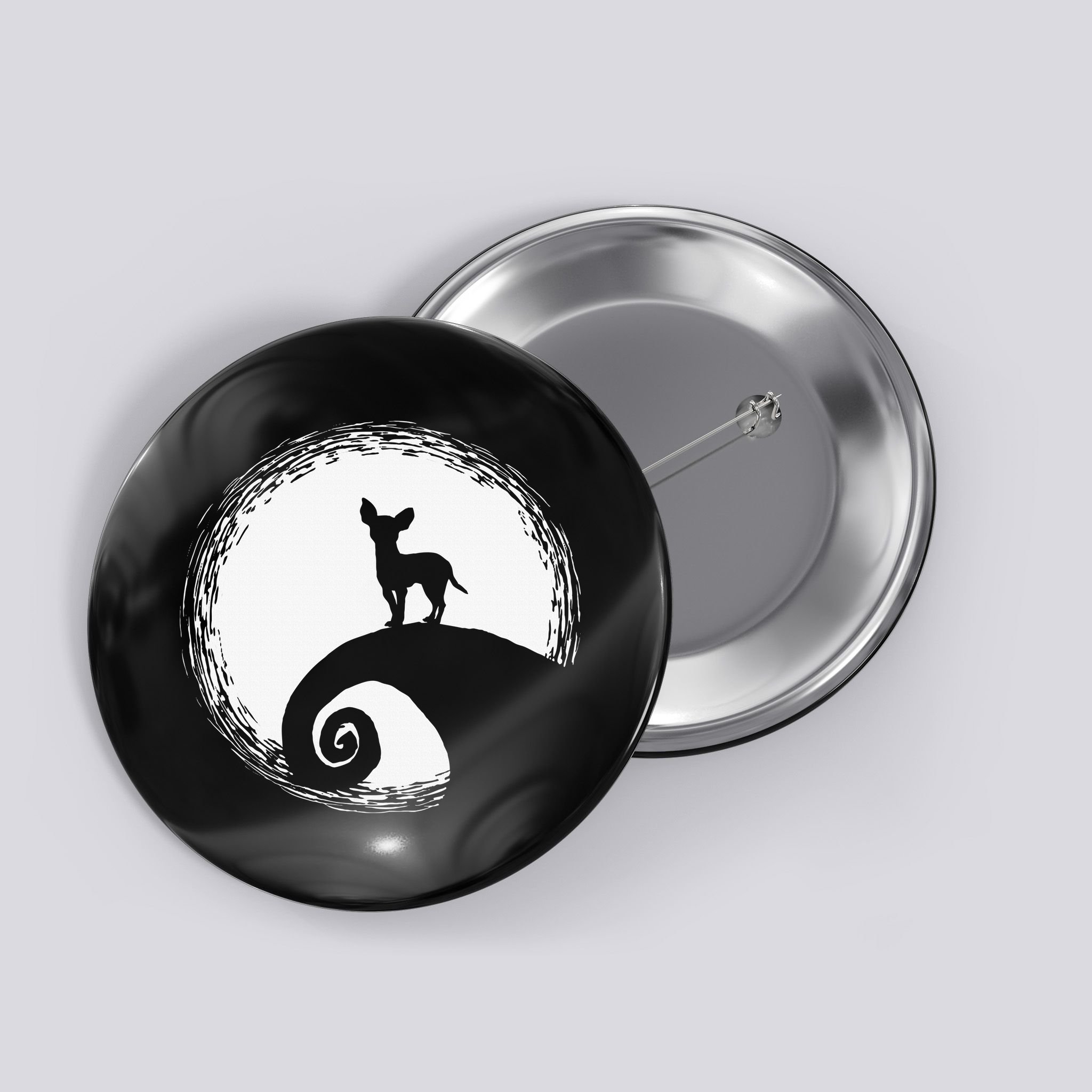 Chihuahua Moon Halloween Costume for Dog Lovers Button