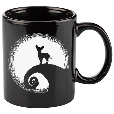 Chihuahua Moon Halloween Costume for Dog Lovers 11oz C Handle Ceramic Mug