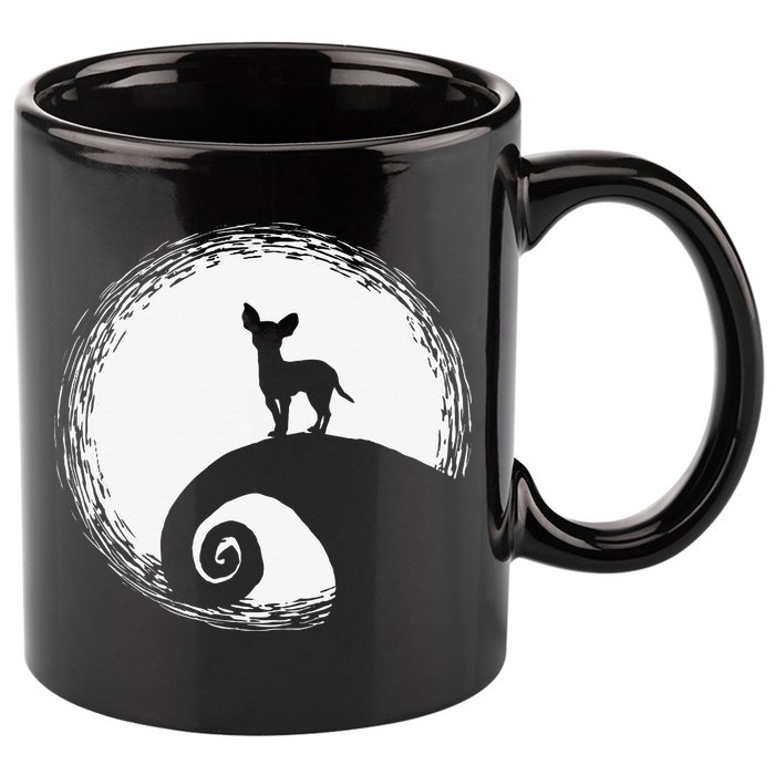 Chihuahua Moon Halloween Costume for Dog Lovers 11oz C Handle Ceramic Mug